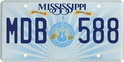 MS license plate MDB588