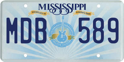 MS license plate MDB589