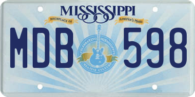 MS license plate MDB598