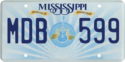 MS license plate MDB599
