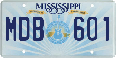 MS license plate MDB601
