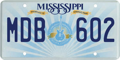 MS license plate MDB602