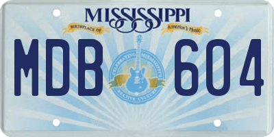 MS license plate MDB604