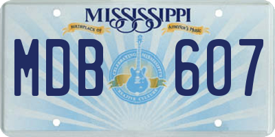 MS license plate MDB607