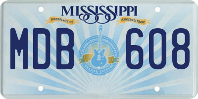 MS license plate MDB608
