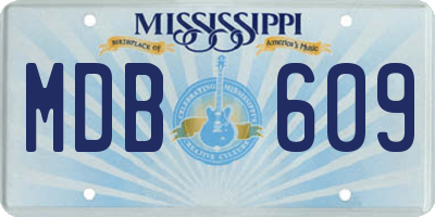 MS license plate MDB609