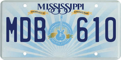 MS license plate MDB610