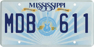 MS license plate MDB611