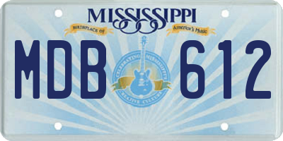 MS license plate MDB612