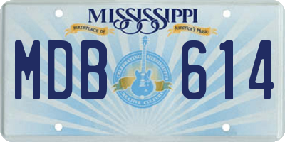 MS license plate MDB614