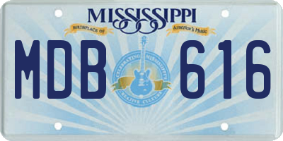 MS license plate MDB616