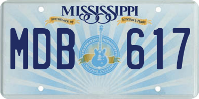 MS license plate MDB617