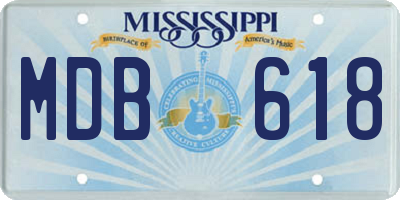 MS license plate MDB618