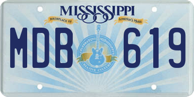 MS license plate MDB619