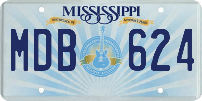 MS license plate MDB624