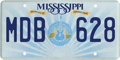 MS license plate MDB628
