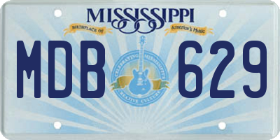 MS license plate MDB629