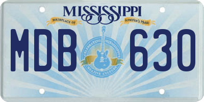 MS license plate MDB630
