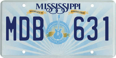 MS license plate MDB631