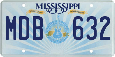 MS license plate MDB632