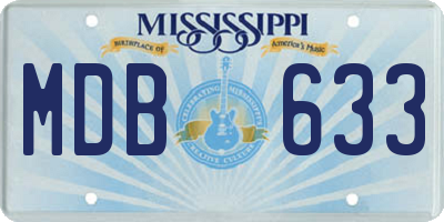 MS license plate MDB633
