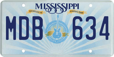 MS license plate MDB634