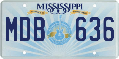 MS license plate MDB636