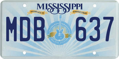 MS license plate MDB637