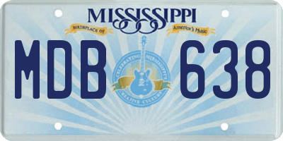 MS license plate MDB638