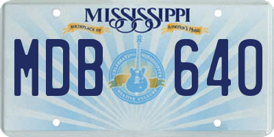 MS license plate MDB640