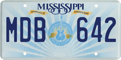 MS license plate MDB642