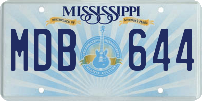 MS license plate MDB644