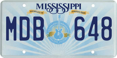 MS license plate MDB648