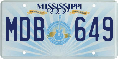 MS license plate MDB649