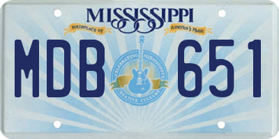 MS license plate MDB651