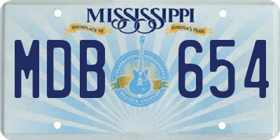 MS license plate MDB654