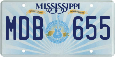 MS license plate MDB655