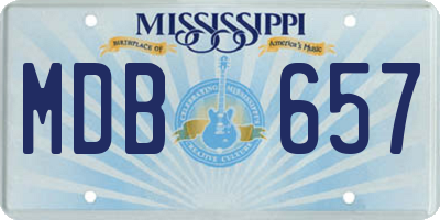 MS license plate MDB657