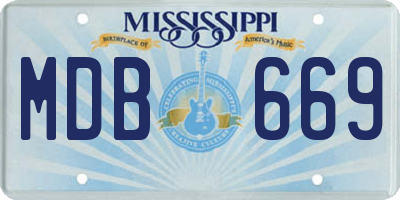 MS license plate MDB669
