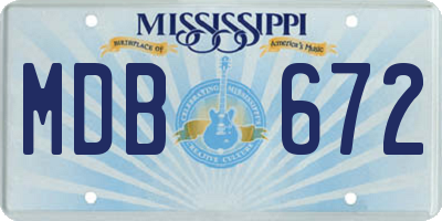 MS license plate MDB672