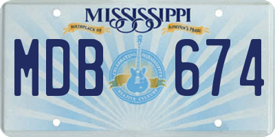 MS license plate MDB674