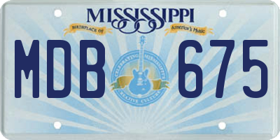 MS license plate MDB675
