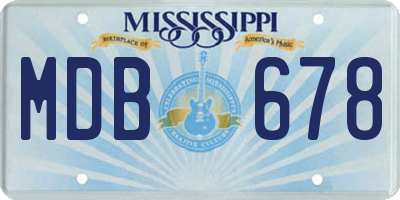 MS license plate MDB678
