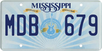 MS license plate MDB679