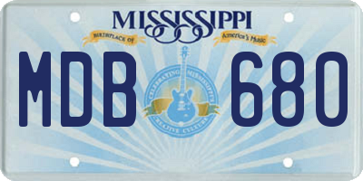 MS license plate MDB680