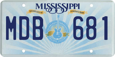 MS license plate MDB681