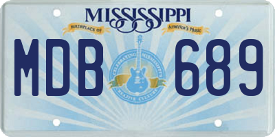 MS license plate MDB689