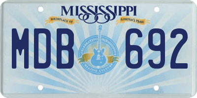 MS license plate MDB692
