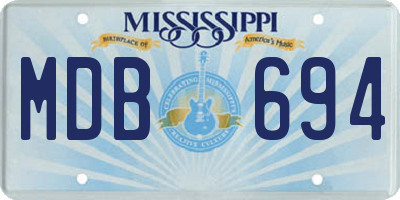 MS license plate MDB694