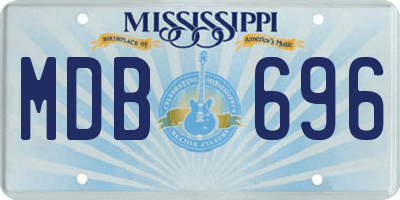 MS license plate MDB696